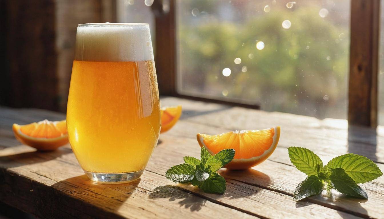 Refreshing citrus beer with lemon, lime, and orange zest flavors, crafted with hops, malt, and crisp fermentation for a tangy IPA beer experience.